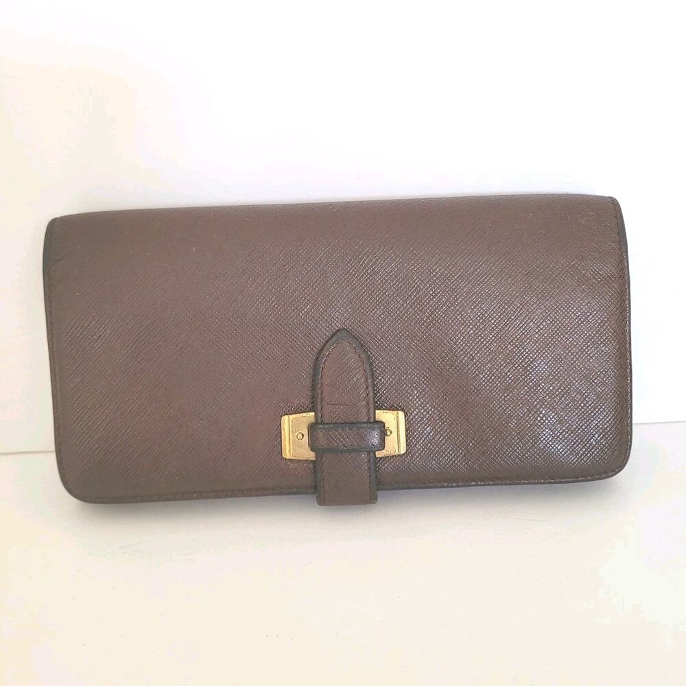 Coach Gramercy Vintage Wallet Brown Bifold Leather Long Made In Italy Large
